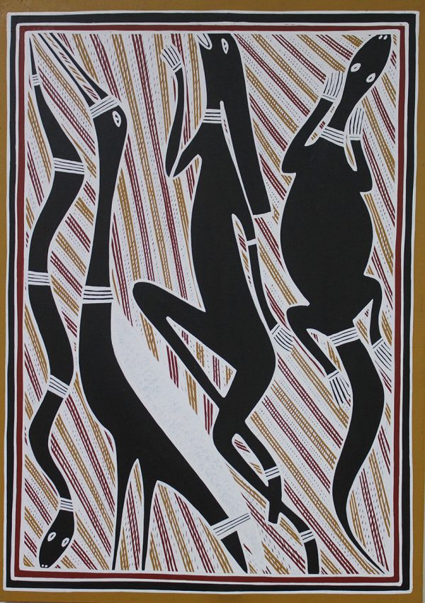 KW-618 Canvas 700x500 Dancing mimi with bush tucker $900